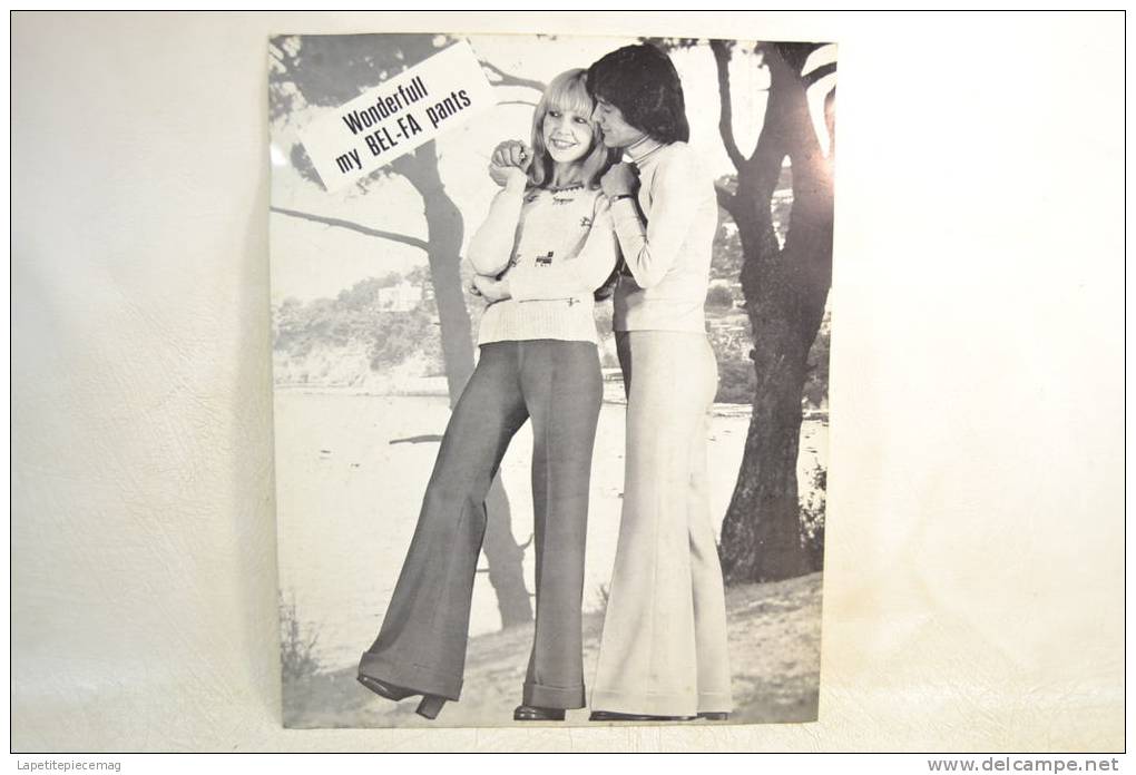 Carton Fin Publicitaire Années 1960 - 1970. Bel-Fa Pants Patte D'eph, Vêtements Mode Textiles Design Pub Plv - Plaques En Carton