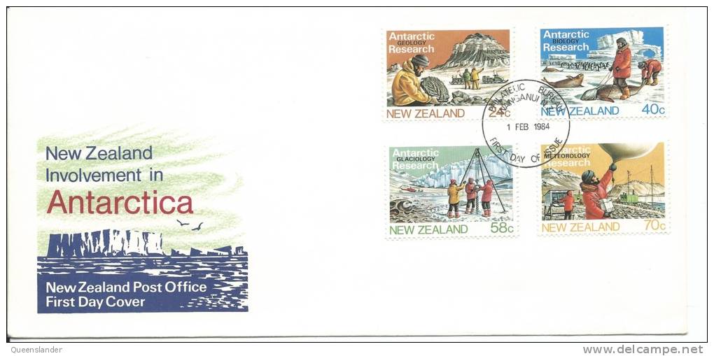 FDC 1984 New Zealand Involvement In Antarctica Set Of 4 Unaddressed Cover 1 Feb 1984 Philatelic Bureau - FDC