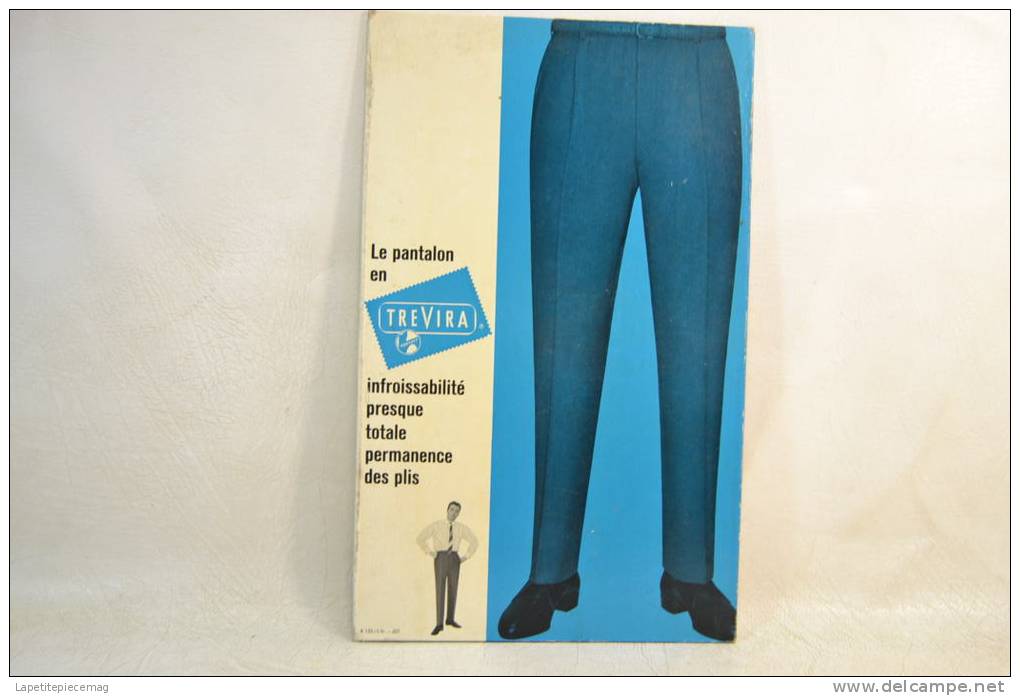 Plaque Publicitaire Années 1960 - 1970, Pantalon Trevira . Vêtements Mode Textiles Design Pub Plv - Pappschilder