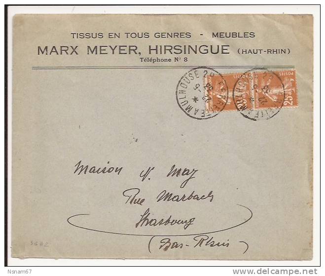 S682 - Ambulant FERRETTE A MULHOUSE 2° - 1933 - - Lettres & Documents