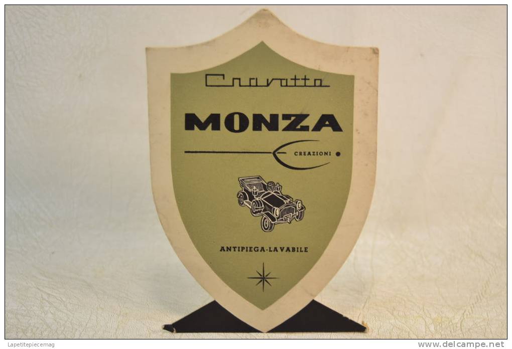 Plaque Publicitaire Années 1960 - 1970, Cravates MONZA  . Vêtements Mode Textiles Design Pub Plv - Targhe Di Cartone