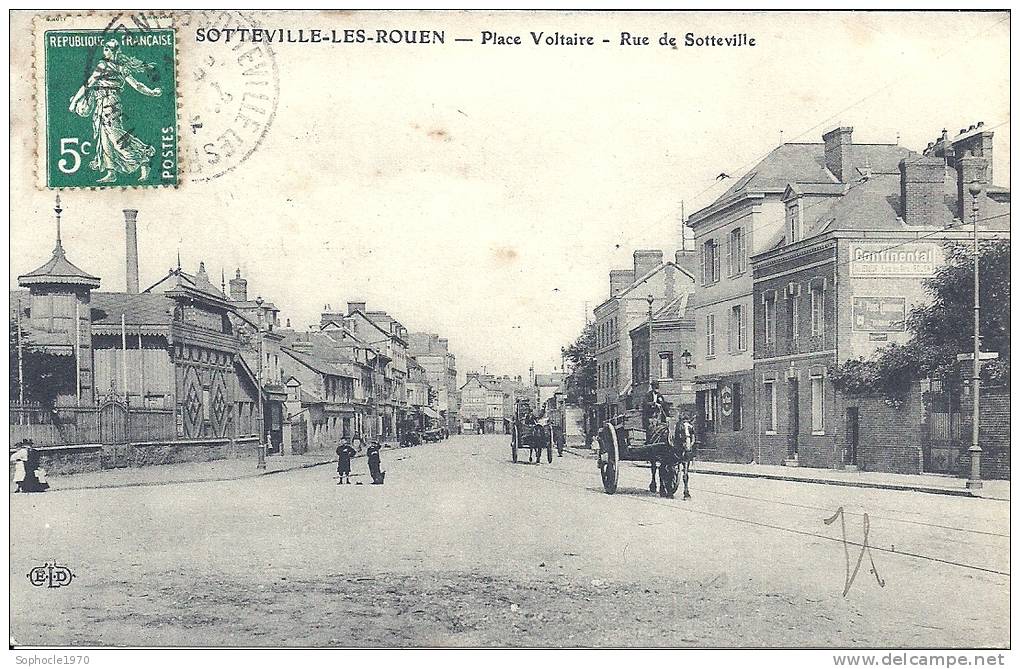 HAUTE NORMANDIE - 76 - SEINE MARITIME - SOTTEVILLE LES ROUEN - Place Voltaire - Rue De Sotteville Animation - Sotteville Les Rouen