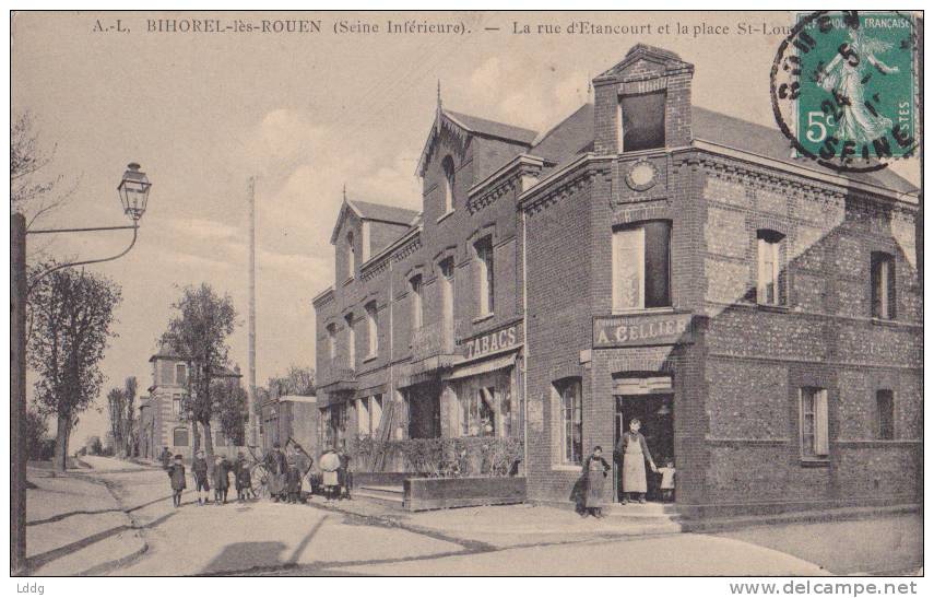 CPA BIHOREL-lès-ROUEN La Rue D'Etancourt Débit De Tabacs - Bihorel
