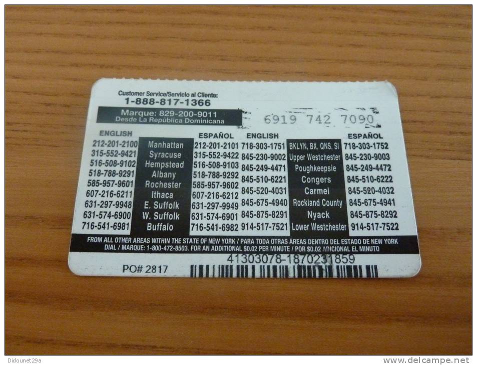 Télécarte Prépayée 2$ STI - NYC - New York Etats-Unis USA - Other & Unclassified