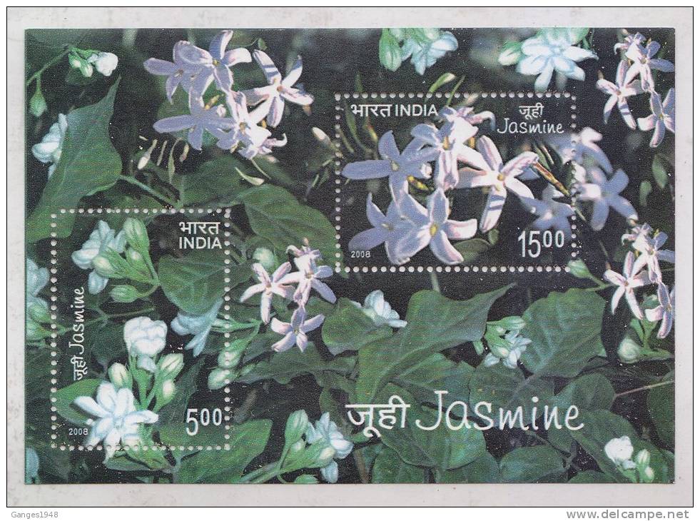 India 200  SCENTED JASMINE ( JUHI ) Block Miniature Sheet  # 22603 S  Inde Indien - Blocs-feuillets