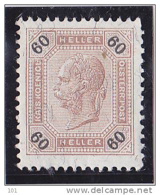 1899 60 HELLER OHNE LACKSTREIFEN ** - Unused Stamps