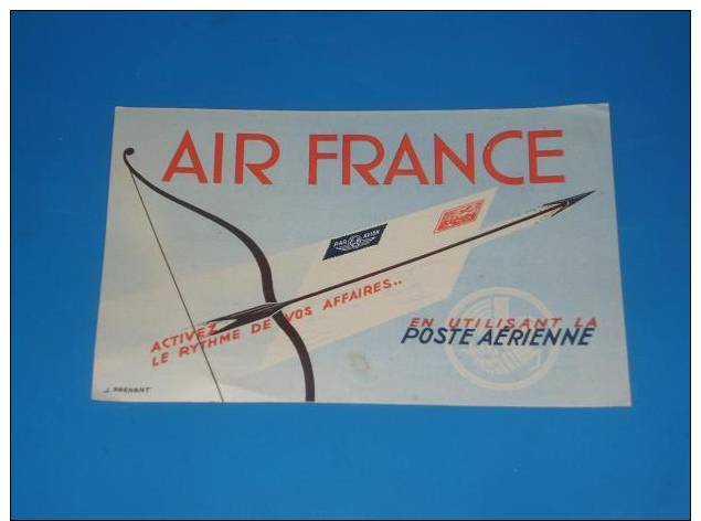 Publicite Ancienne  AIR FRANCE Poste Aerienne  Format 14 Par 9cm Illustrateur J Prenant - Autres & Non Classés