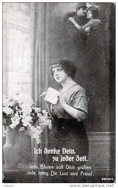 Junge  Hübsche Frau "Ich Denke Dein Zu Jeder Zeit", Gelaufen Um 1914 - Frauen