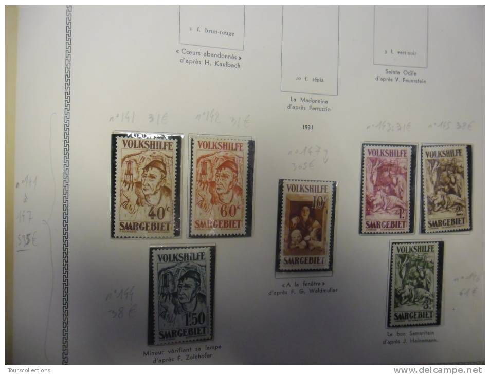 1 Album De Collection Timbres De SARRE 1919 à 1959 Neufs ** Et * Et Oblit @ Coté 3108 Euro ! Voir Les 5 Photos - Collections, Lots & Series