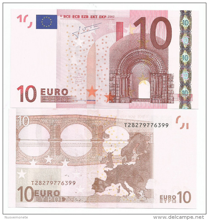 NOTES BANCONOTA BILLET DA 10 EURO T IRLANDA TRICHET K007.. UNC FDS ASSOLUTO RARISSIMA - 10 Euro