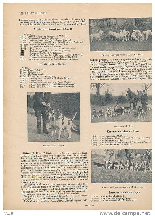 CHASSE "LE SAINT-HUBERT", n° 4 (1936) : Cerf, Rambouillet, Vénerie, Harles, Bécassines, Sologne, Chiens, Cynologie...