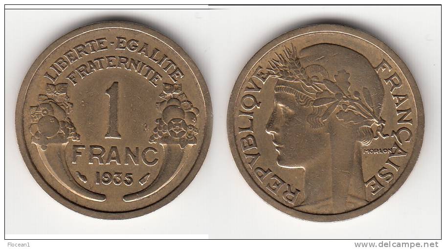 **** 1 FRANC 1935 MORLON **** EN ACHAT IMMEDIAT !!! - Autres & Non Classés