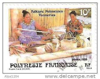 TIMBRE "POLYNESIE FRANCAISE "FOLKLORE POLYNESIEN  - OBLITERE - Usados