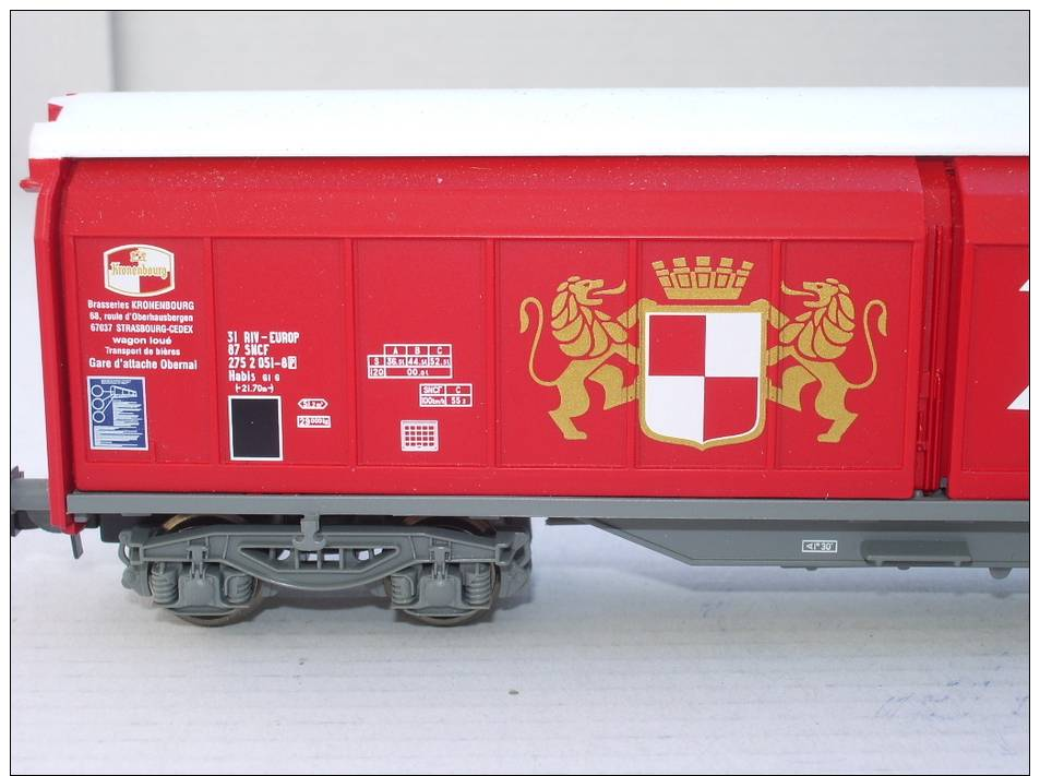 ELECTROTREN H0 Réf.: 5557 K : Wagon SNCF à Parois Coulissantes "KRONENBOURG" - Wagons Marchandises