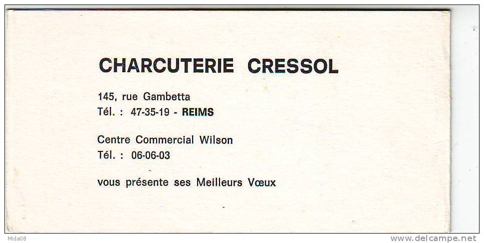 CALENDRIER FORMAT 151 X 75 Mm. PUBLICITE CHARCUTERIE CRESSOL Rue GAMBETTA . REIMS . CENTRE COMMERCIAL WILSON.FOX HUNTING - Small : 1971-80