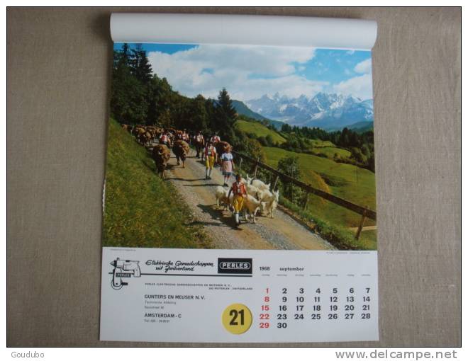 Grand calendrier 1968. Perles Elektrische gereedschappen wit Switzerland. Voir photos.