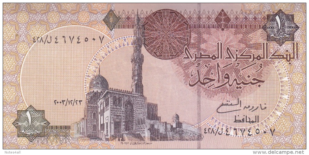 EGYPT 1 EGP POUND 2003 P-50g SIG/ OQDA #21 UNC START SERIES 428 */* - Egypt