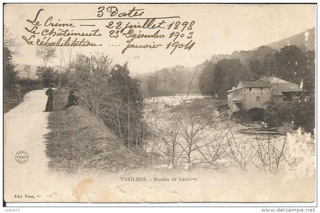 Cpa, Varilhes (Ariège), Moulin De Lasrives, Animée - Varilhes