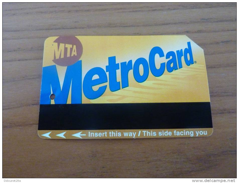 Ticket De Métro - Bus MTA "Metrocard / DON´T ASSUME IT WAS LEFT BY ACCIDENT" New York Etats-Unis USA - Mondo