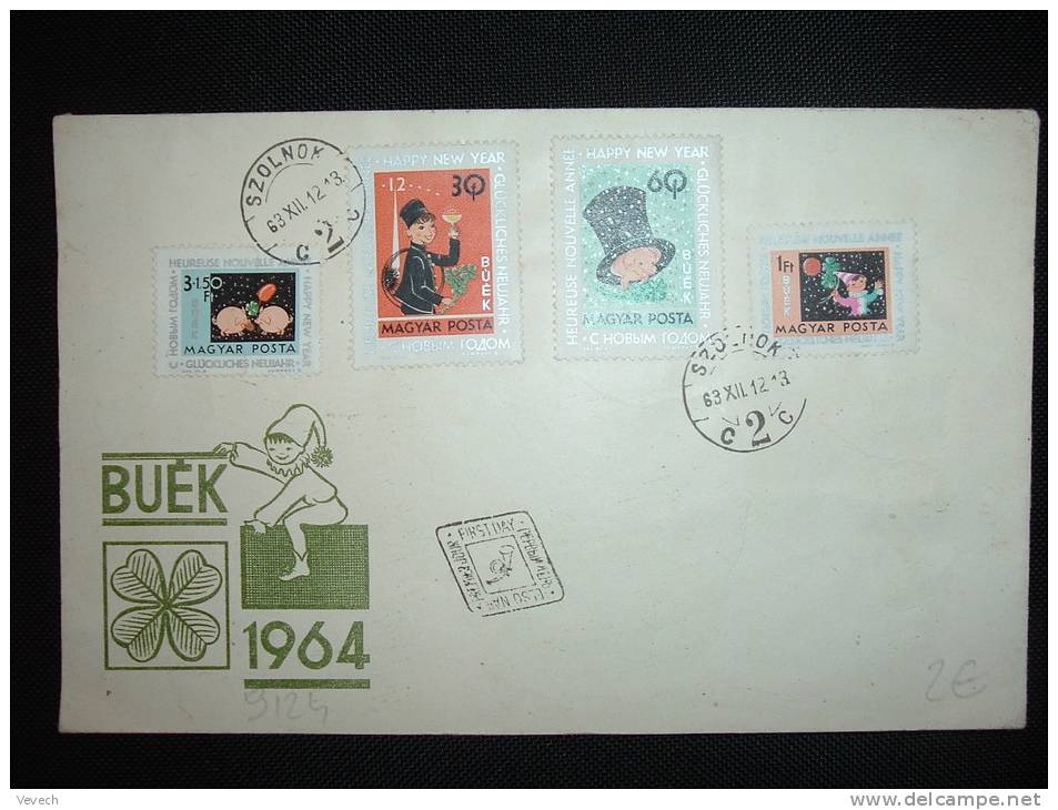 LETTRE TP SERIE HEUREUSE NOUVELLE ANNEE HAPPY NEW YEAR OBL. 63 XII 12 SZOLNOK - Storia Postale