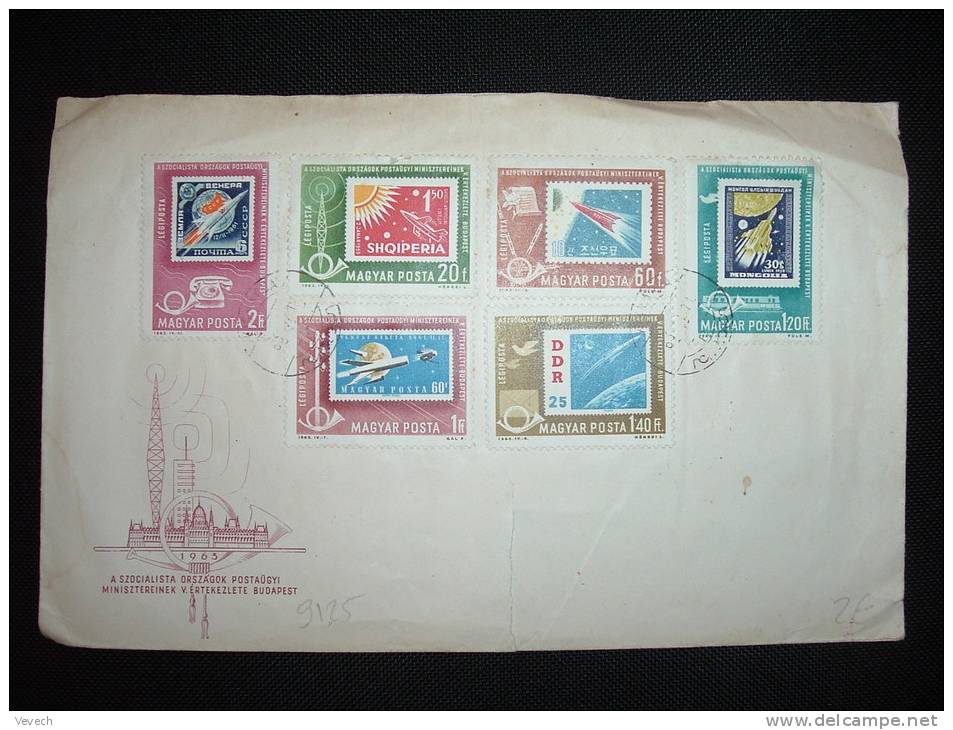 LETTRE TP SERIE CONQUETE DE L'ESPACE FUSEE OBL. 1963 - Covers & Documents