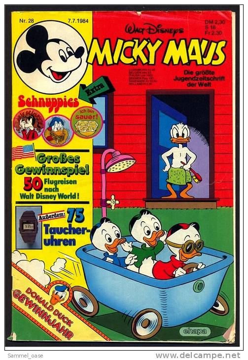 3 X Micky Maus Comic  -  Nr.25 Von 1975  -  Nr. 28 Und Nr. 30 Von 1984 - Micky Maus