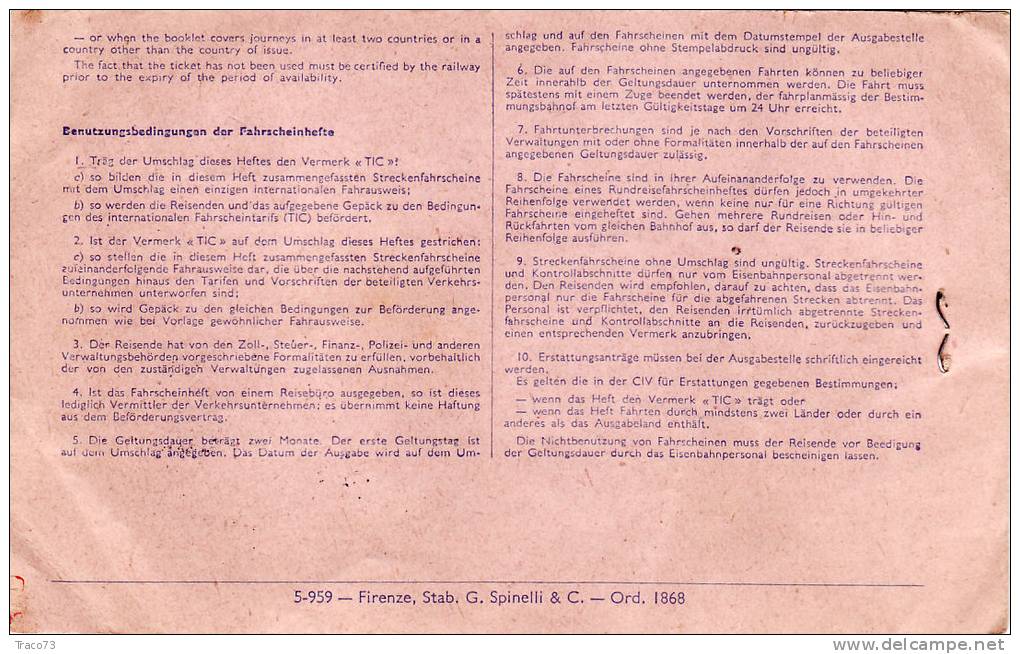 BRUXELLES /  MILANO / BRUXELLES  -  Ticket _ Biglietto   - 1960 - Europe