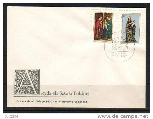 POLAND FDC 1976 POLISH ART MASTERPIECES Religion Christianity Madonnas Mary Jesus - Paintings