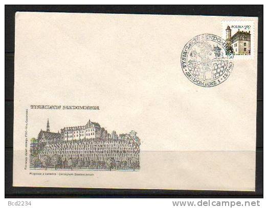 POLAND FDC 1980 1000 YEARS OF HISTORICAL SANDOMIERZ TOWN MILLENARY Architecture Old Buildings Town Hall - FDC