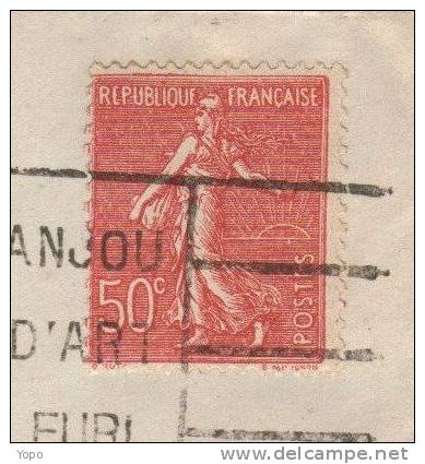 Rare Variété, Timbre N°199 Seul, Sans Barre Centrale Au É De RÉPUBLIQUE Sur Lettre Avec Entête De 1930, FLIER, Du 49, - Covers & Documents