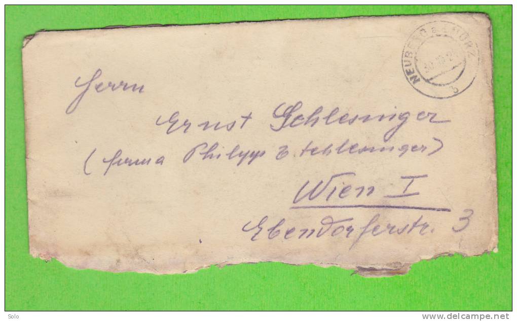 Enveloppe Ouverte Sur 3 Côtés - AUTRICHE - 2 Timbres - Cachet NEUBERG A.d.MORZ - Storia Postale