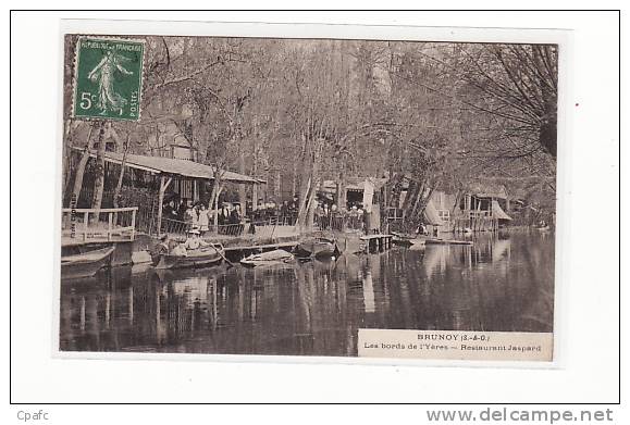 Carte 1906 BRUNOY / RESTAURANT JASPARD , Bords De L'yères - Brunoy