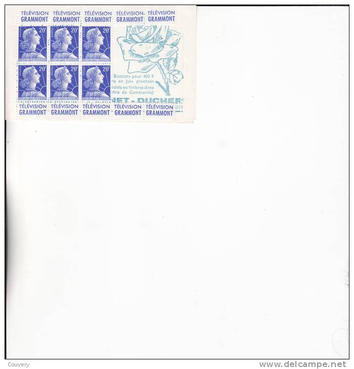 FRANCE CARNET Avec 6 Timbres Se Tenant (Marianne De MULLER 20f Bleu +pub) N°1011 B. - Sonstige & Ohne Zuordnung