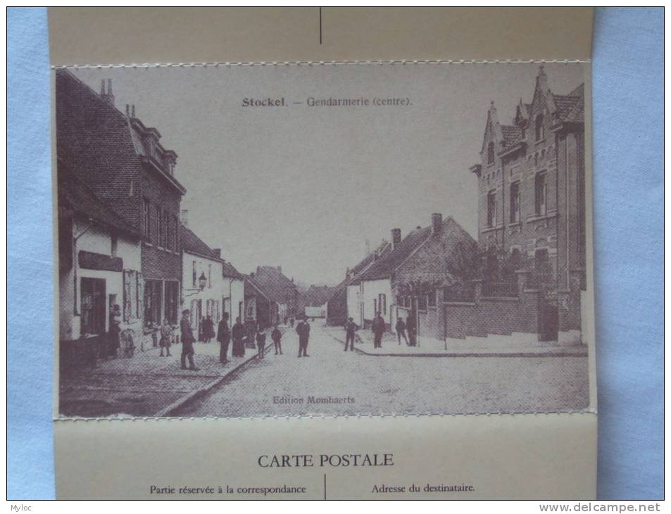 Carnet recto-verso. 8 reproductions de cartes anciennes et tracts électoraux pour le P.R.L. à Woluwé St. Pierre.