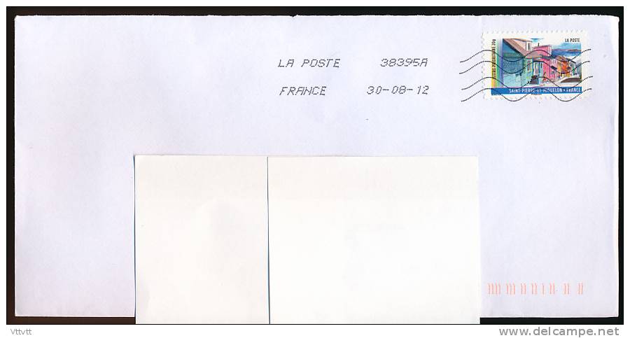 Enveloppe, Timbre "Saint-Pierre-et-Miquelon " Oblitération La Poste 38395A (30-08-12) - Lettres & Documents