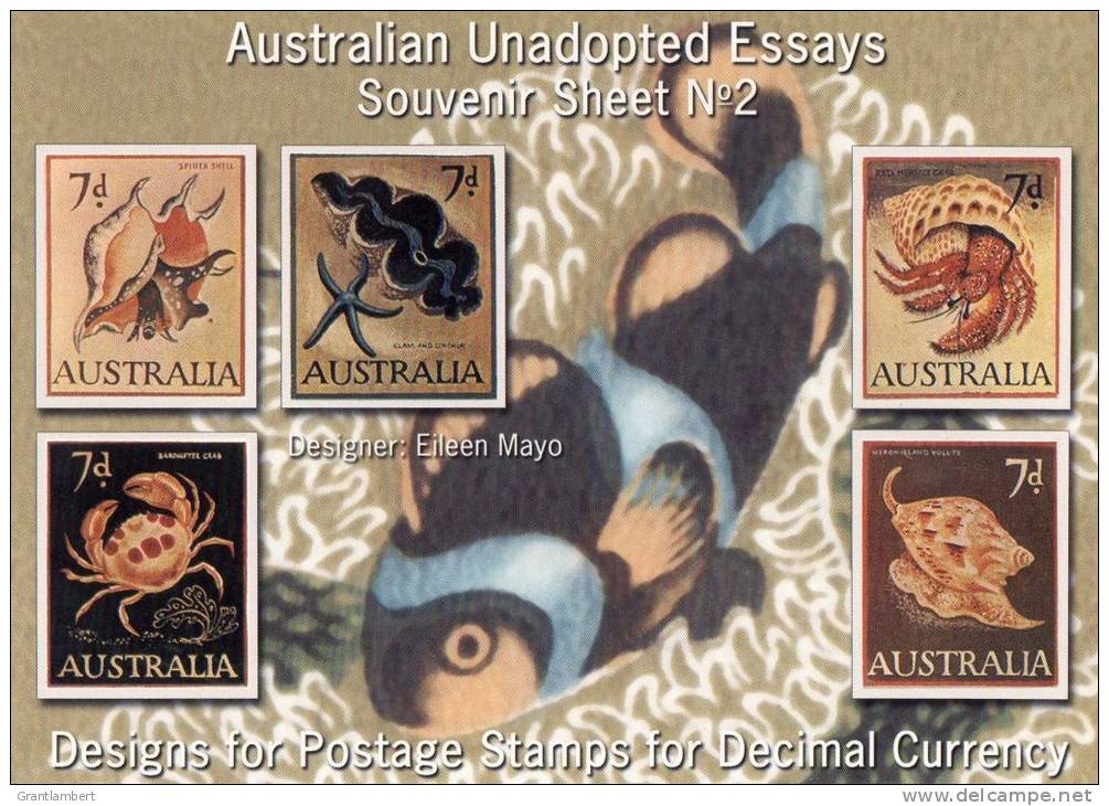 Australia Unadopted Essays Souvenir Sheet No 2 - Designs For Decimal Currency 1966 MNH (Cinderella) - Cinderellas