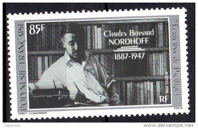 POLYNESIE -  1988: Charles Bernard Nordhoff  (N° 298**) - Neufs