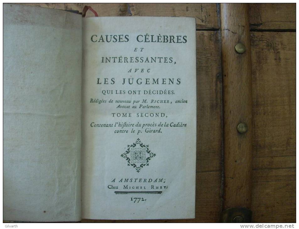 Causes Célèbres...- RICHER T2 1772 - 1701-1800