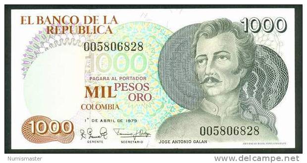 COLOMBIA , 1000 PESOS ORO 1.4.1979. , P-421 , UNC - Colombia