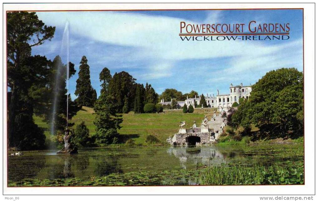 IRLANDE - Eire  2 CARTES POSTALES - POWERSCOURT GARDENS  IRELAND - WICKLOW - Wicklow