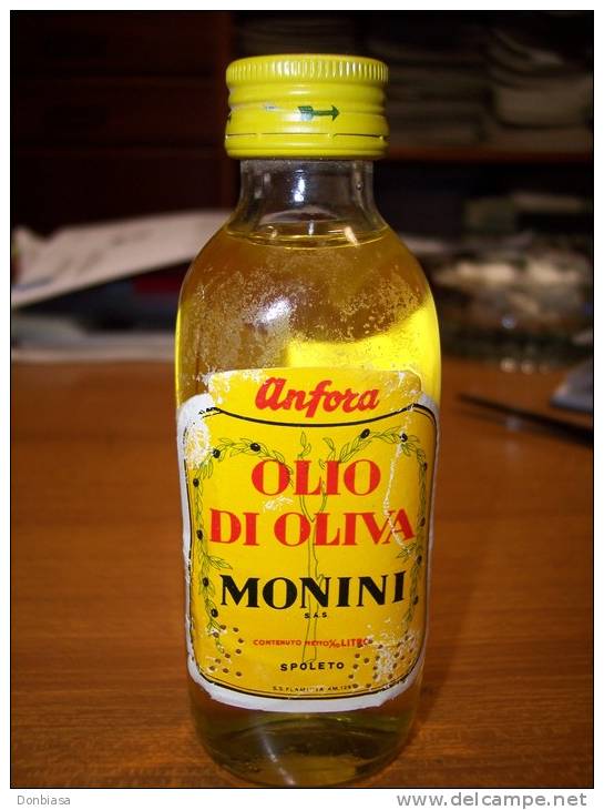 Olio Di Oliva Monini - Anfora: Bottiglia Mignon Tappo Metallo. Spoleto (contenuto 1/10 Litro) - Autres & Non Classés