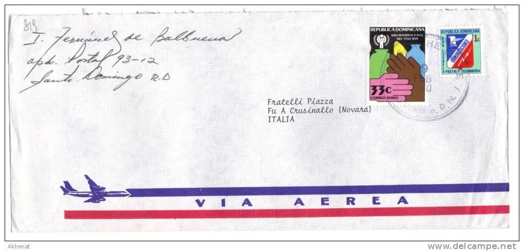 TZ819 - REPUBLICA DOMINICANA , Lettera Commerciale Per L'Italia Del 1980 - Repubblica Domenicana