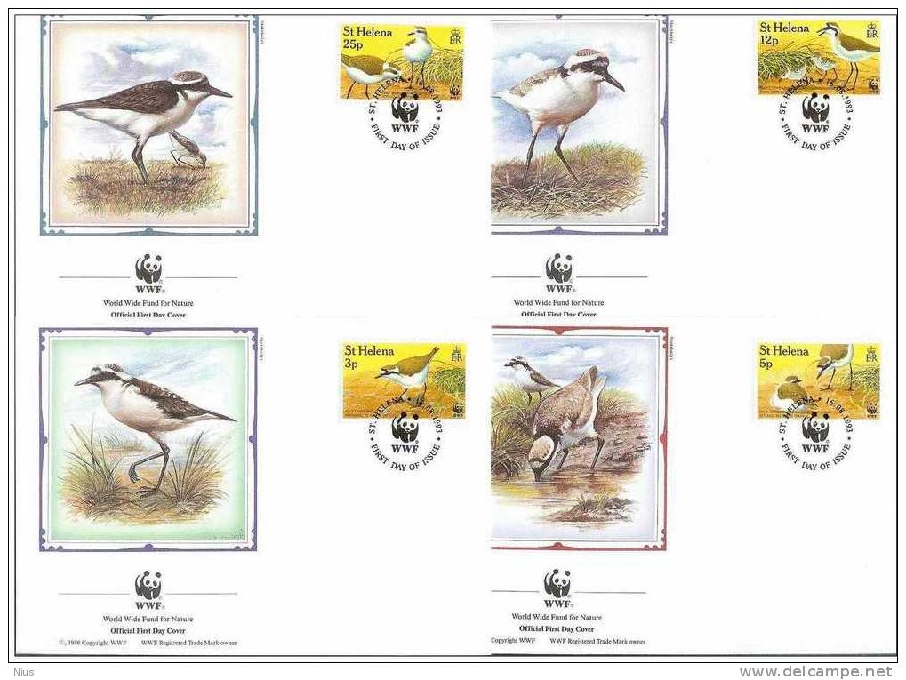 WWF W.W.F. 1993 St. Helena - Wire Bird FDC Set Fauna Birds - FDC