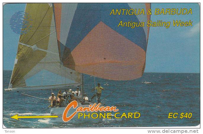 Antigua, ANT-7C, Sailing Week, Ship, Sport, 2 Scans.   7CATC . - Antigua And Barbuda