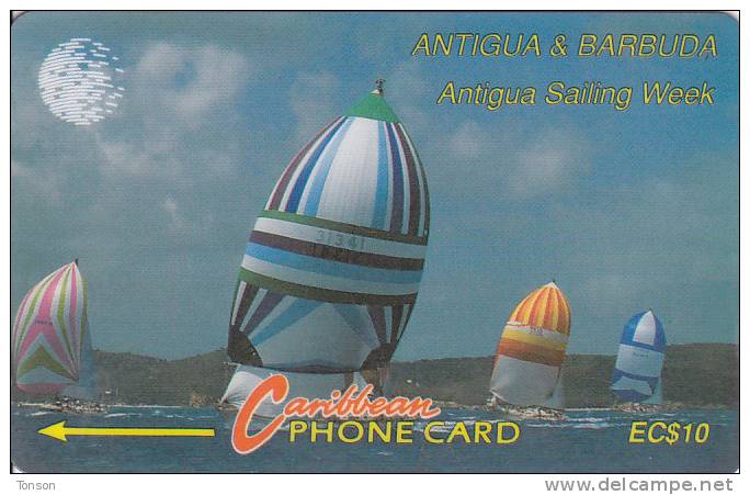 Antigua, ANT-11A, Sailing Week, Ship, Sport, 2 Scans.   11CATA . - Antigua Et Barbuda