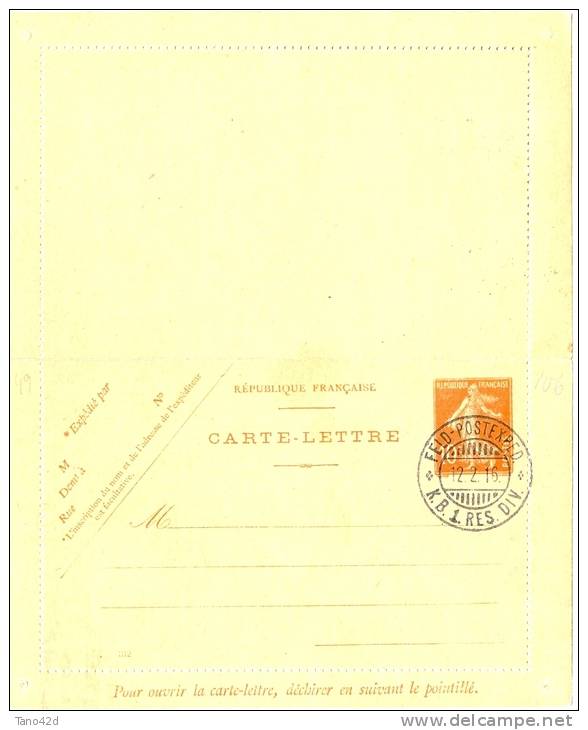 REF LACHSEM - CL SEMEUSE CAMEE 10c  DATE 342 OBL. "FELD POSTEXPED." 12/12/1916 - Cartoline-lettere