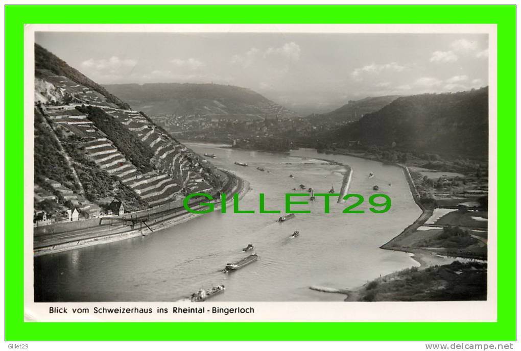 BLICK VOM SCHWEIZERHAUS INS RHEINTAL- BINGERLOCH - ANIMATED WITH SHIPS - TRAVEL IN 1952 - - Other & Unclassified