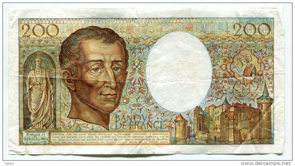 P France 200 Francs "" MONTESQUIEU "" 1981 # 5 - 200 F 1981-1994 ''Montesquieu''