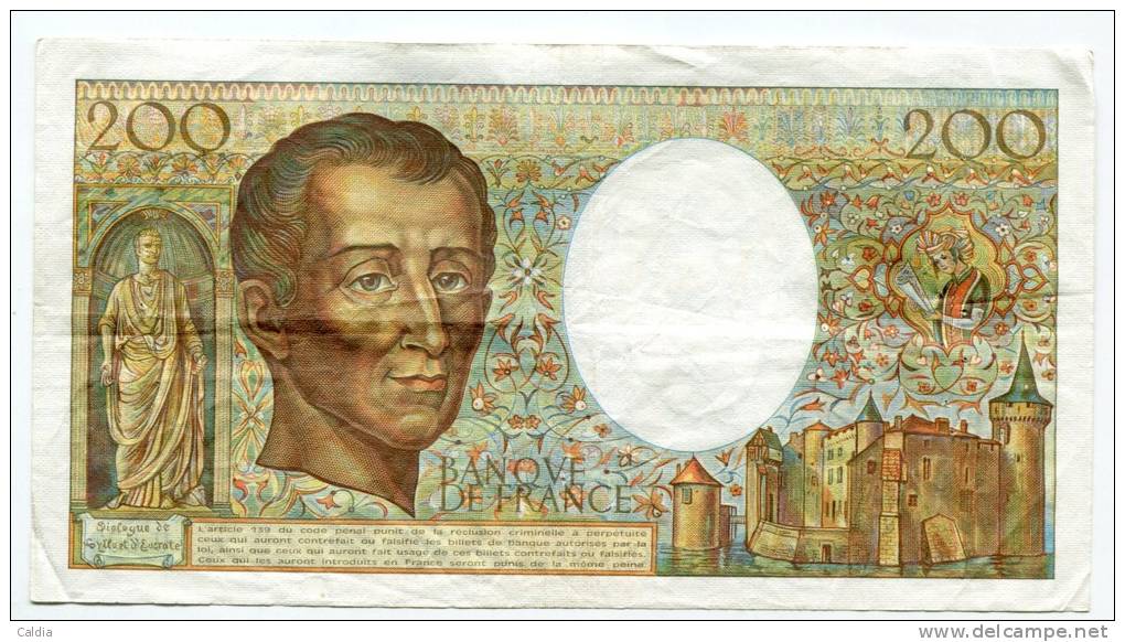 P France 200 Francs "" MONTESQUIEU "" 1981 # 6 - 200 F 1981-1994 ''Montesquieu''