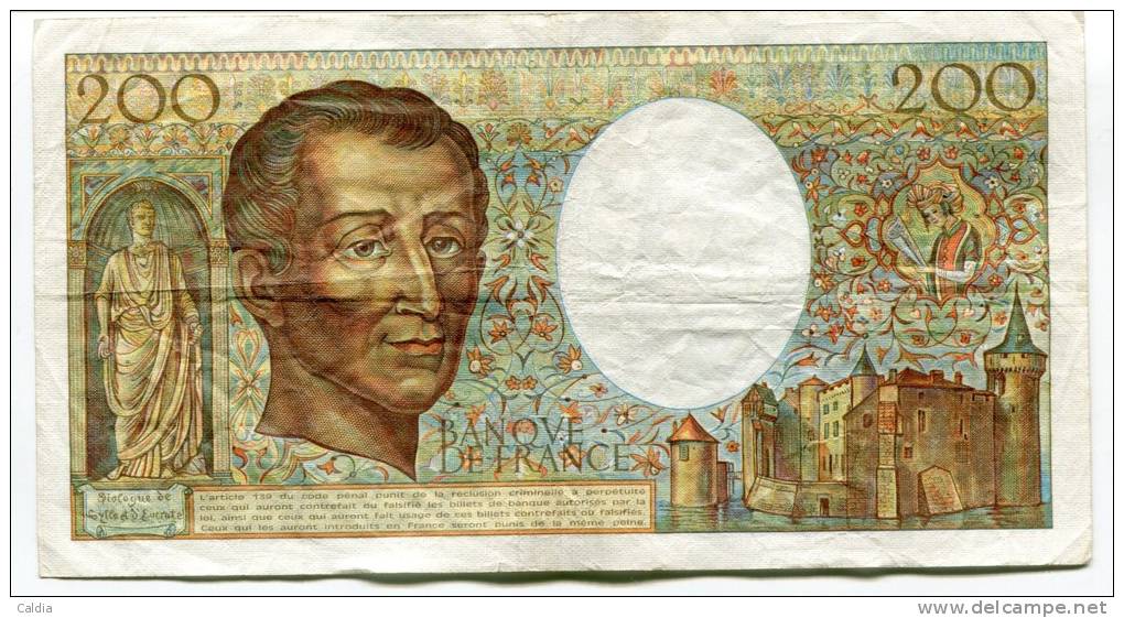 P France 200 Francs "" MONTESQUIEU "" 1981 # 7 - 200 F 1981-1994 ''Montesquieu''